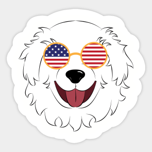 Patriotic Great Pyrenees Sticker